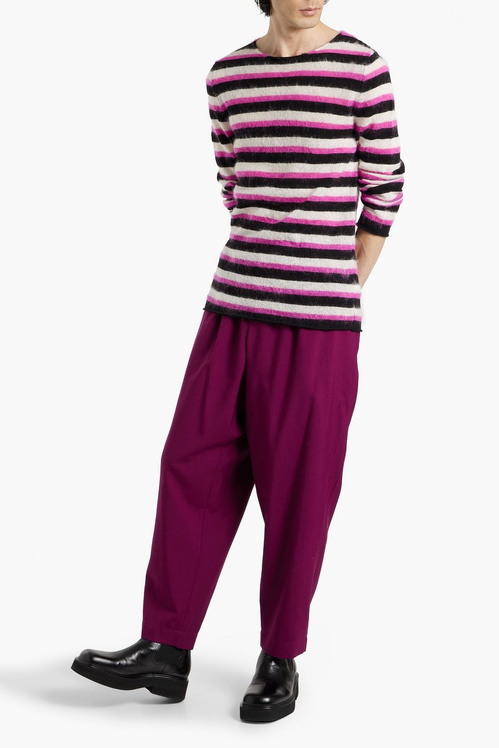 MARNI Striped wool-blend sweater