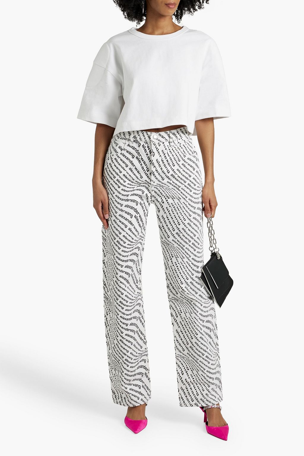 ALEXANDER WANG Cropped cotton-jersey T-shirt