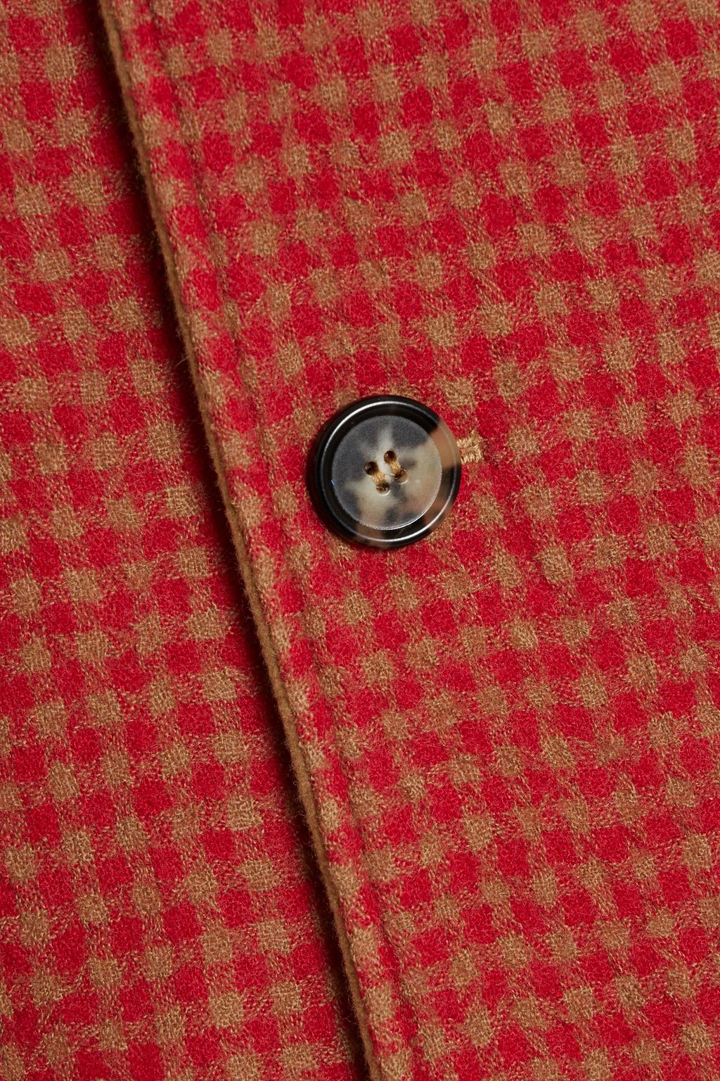 MARNI Reversible checked wool-blend felt and twill coat