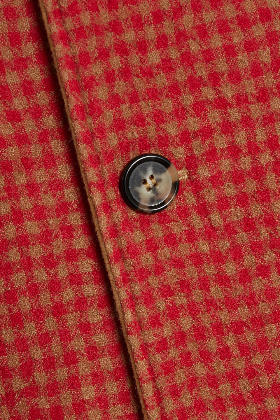Marni Reversible Checked Wool-blend Felt And Twill Coat In Brick