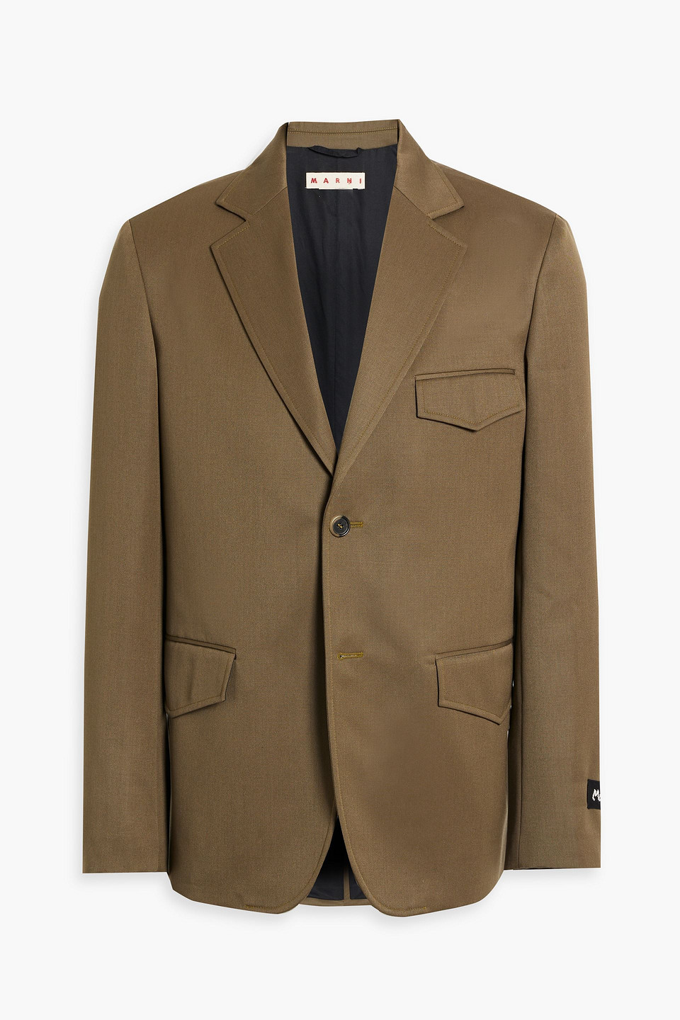 Marni Wool Blazer In Army Green