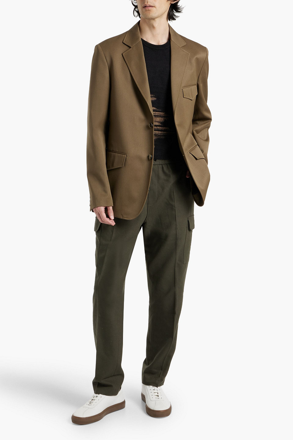 Shop Marni Wool Blazer In Army Green