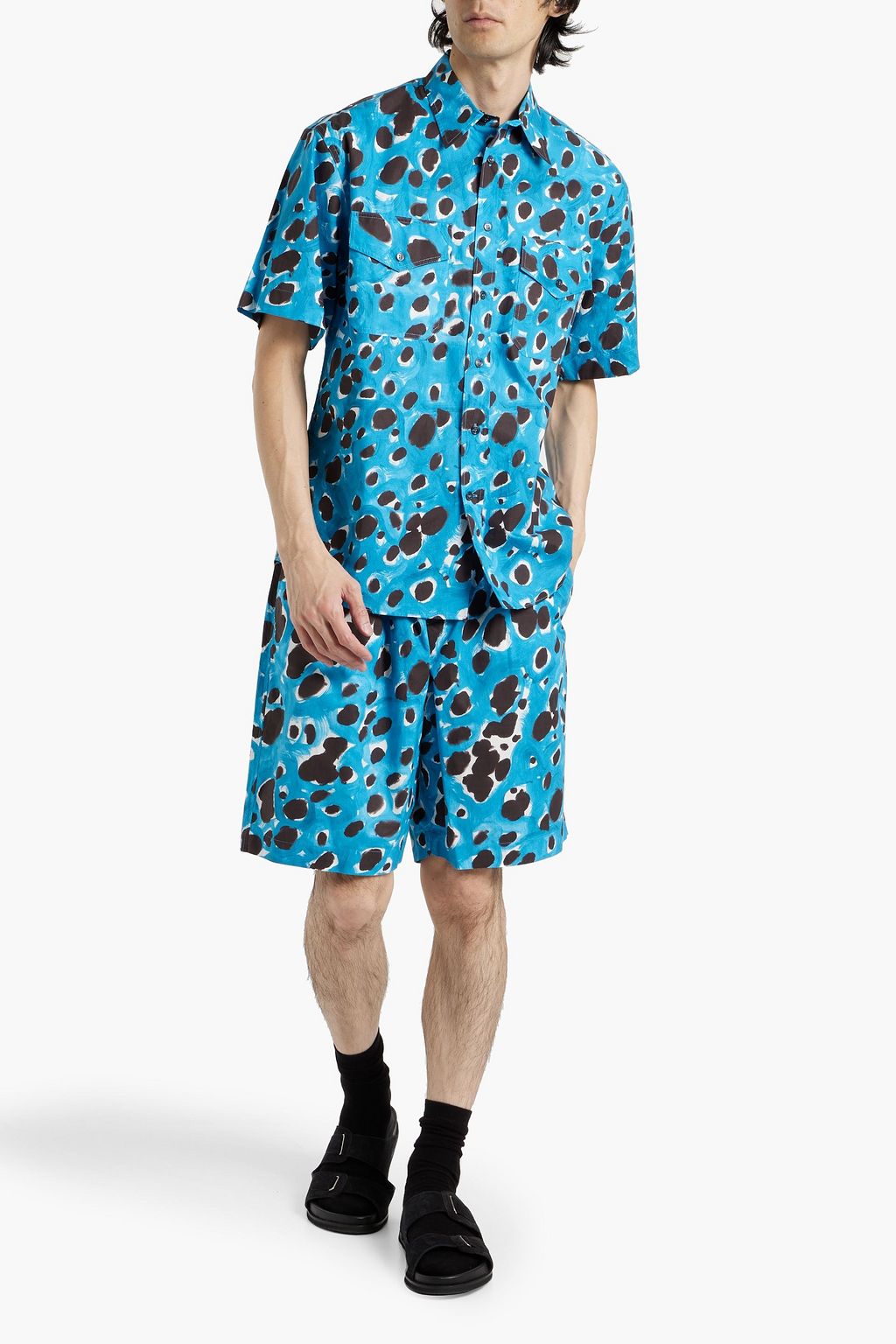 MARNI Printed cotton shorts