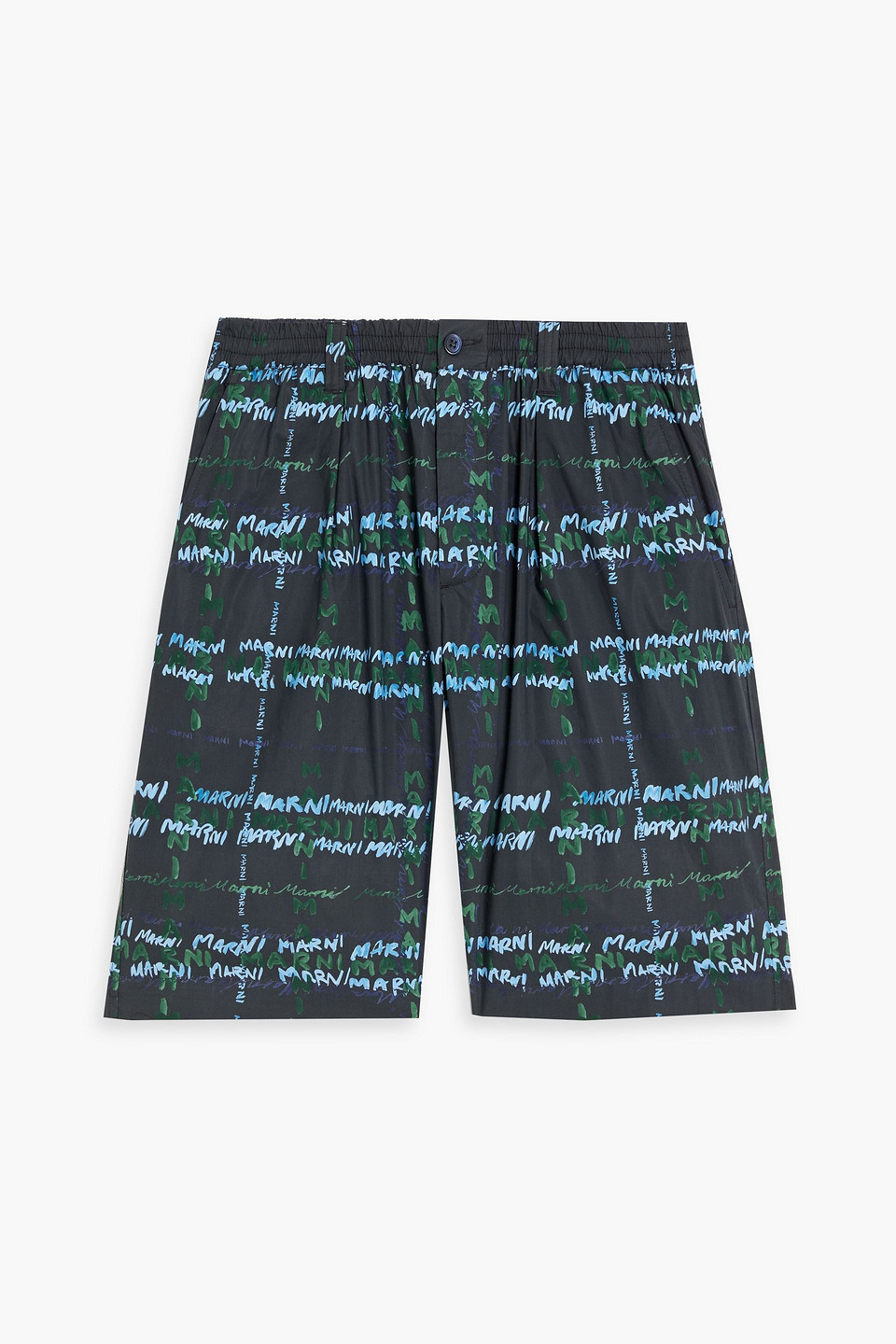 Marni Logo-print Bermuda Shorts In Black
