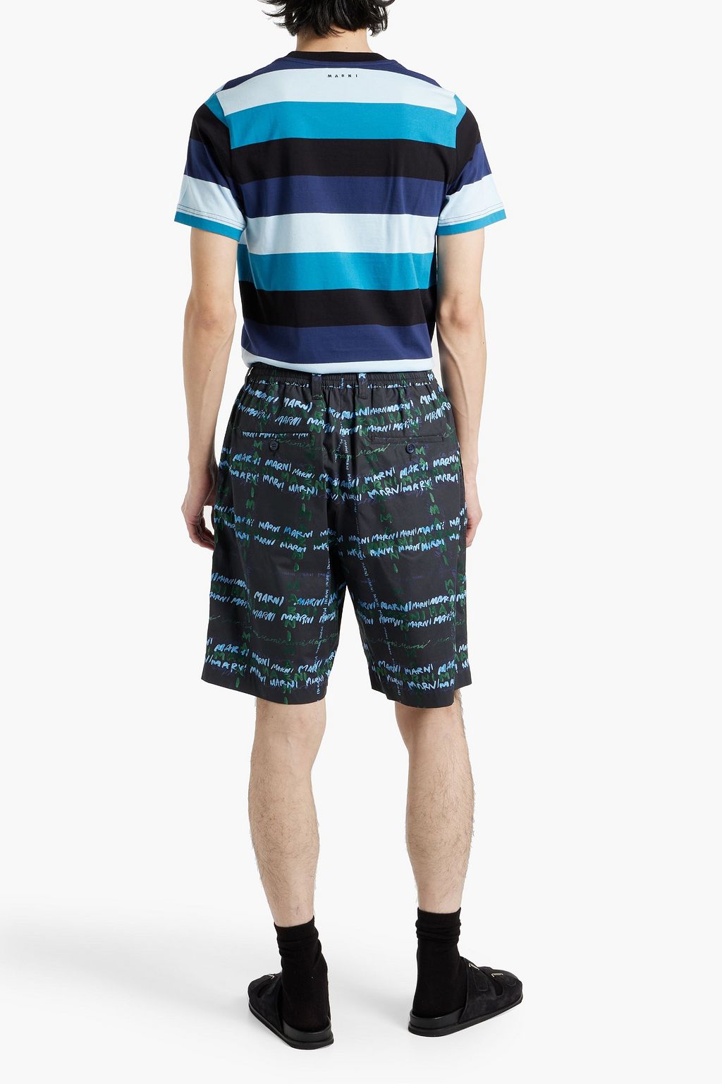 MARNI Set of three striped cotton-jersey T-shirts