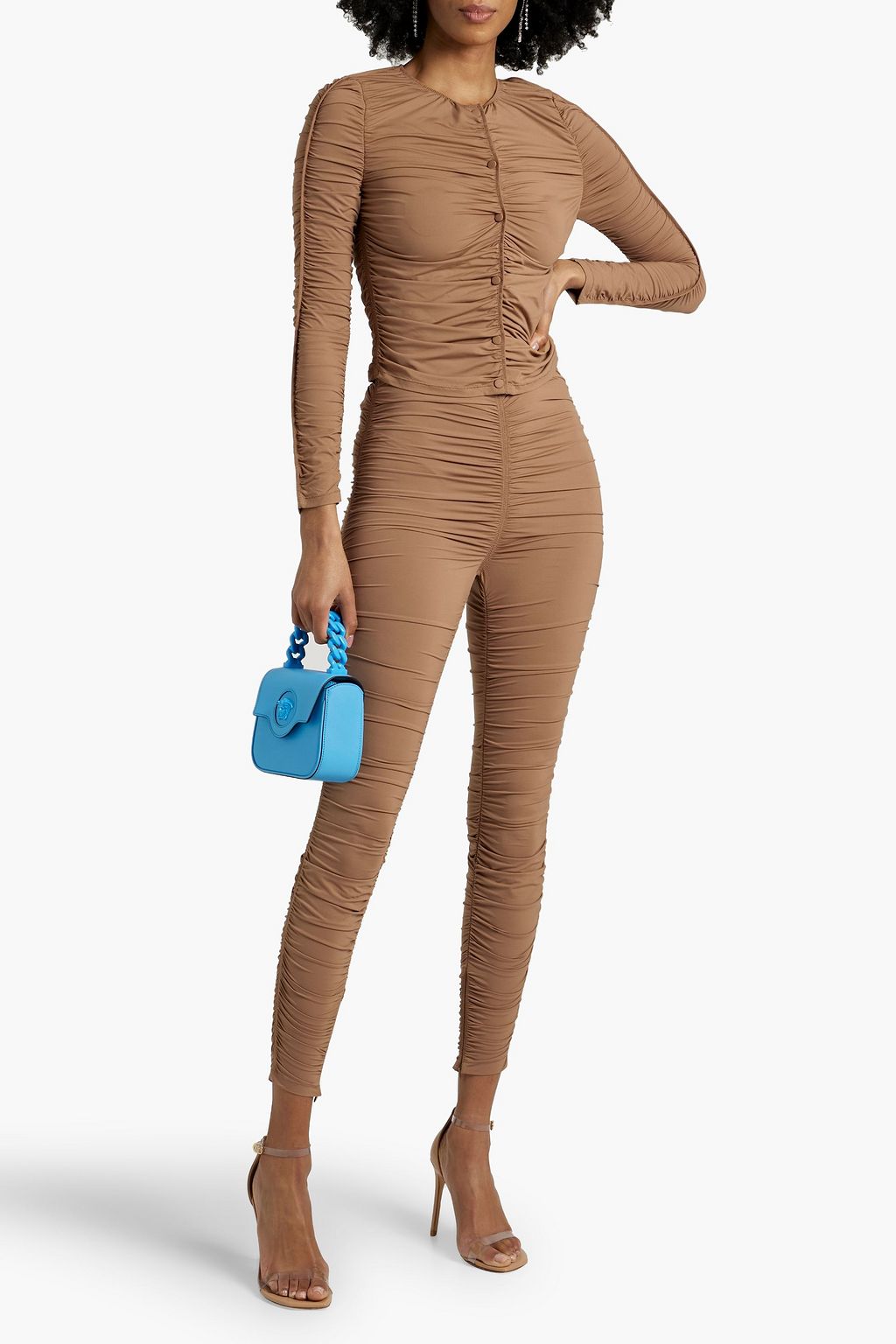 ALEXANDER WANG Ruched stretch-jersey leggings