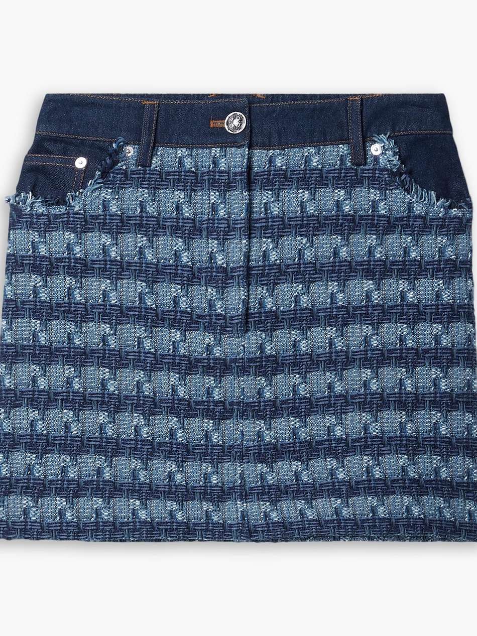 trufino cotton-blend tweed and denim mini skirt