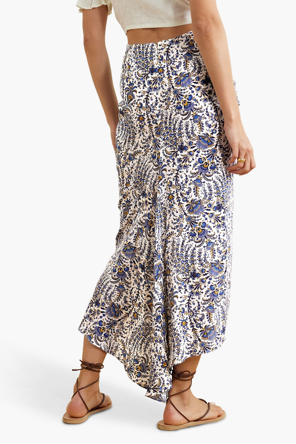 Veronica Beard - Pixie Asymmetrischer Midirock Aus Georgette Aus Stretch-seide Mit Print - Blau - Us 0 