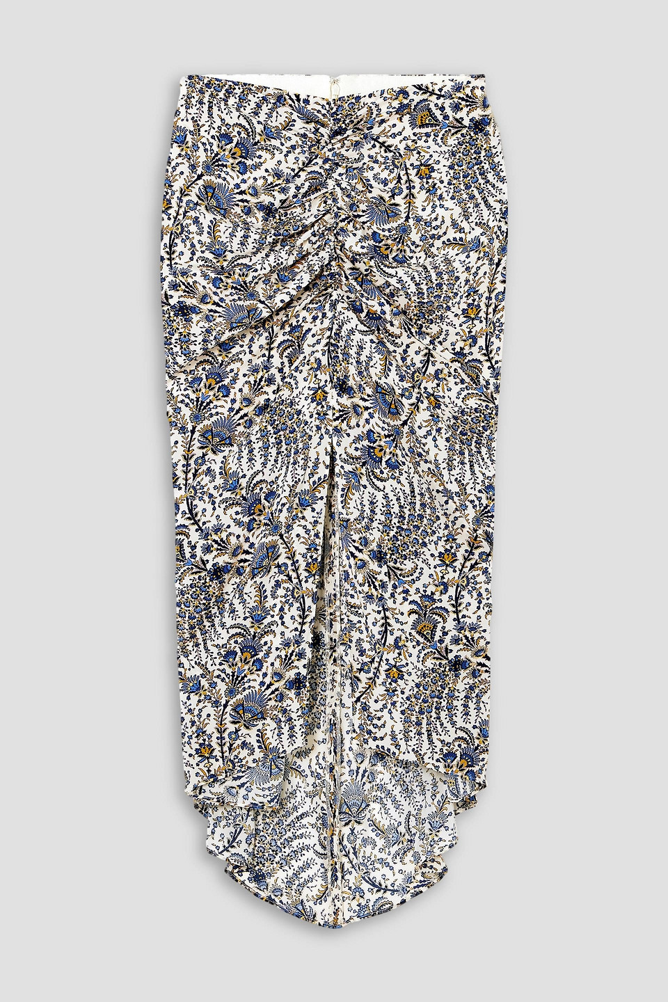 Veronica Beard - Pixie asymmetric printed stretch-silk georgette skirt - Blue - US 0