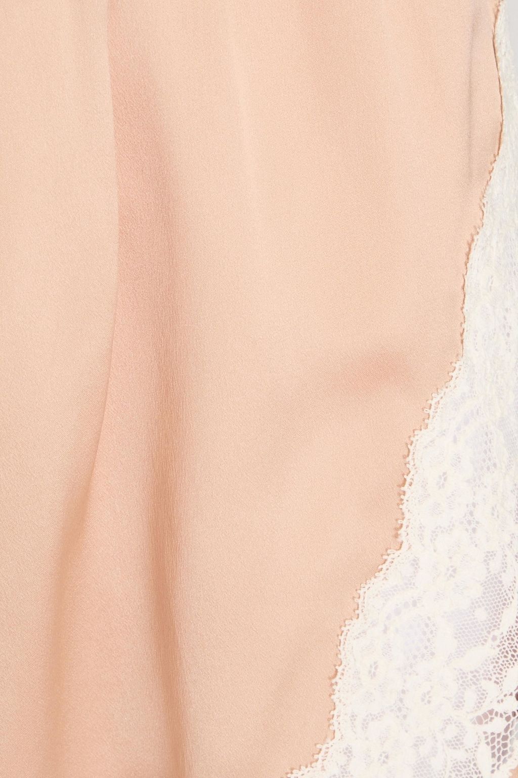 MAISON MARGIELA Pleated corded lace-paneled silk-satin shorts