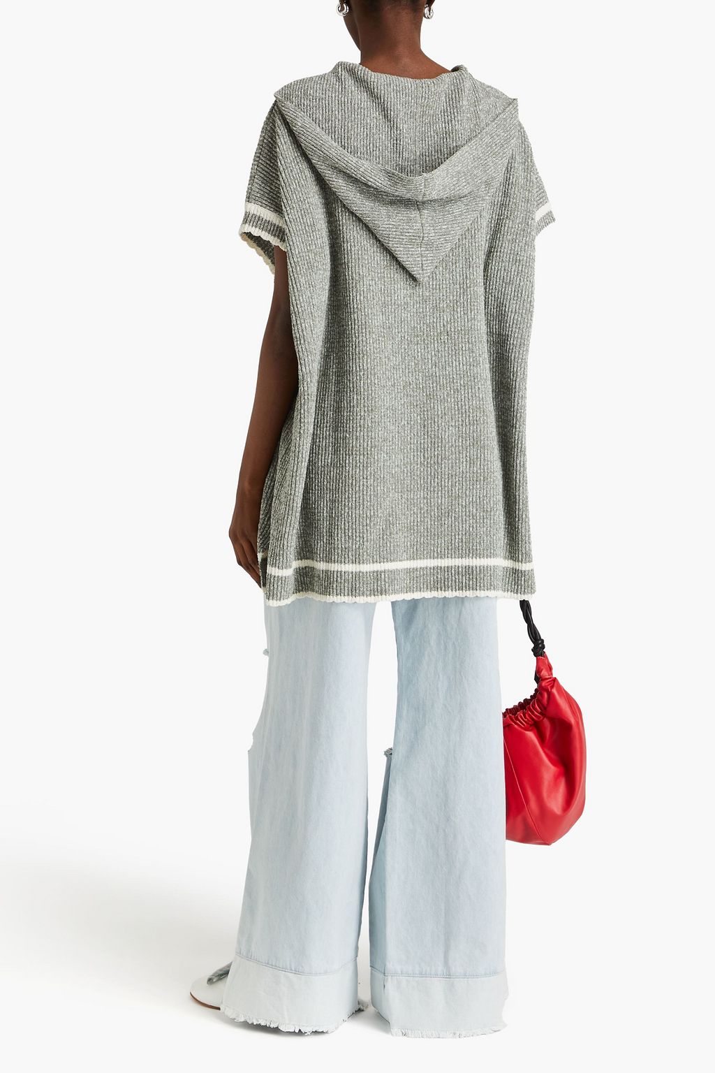 MAISON MARGIELA 아플리케 리브 니트 후드 베스트