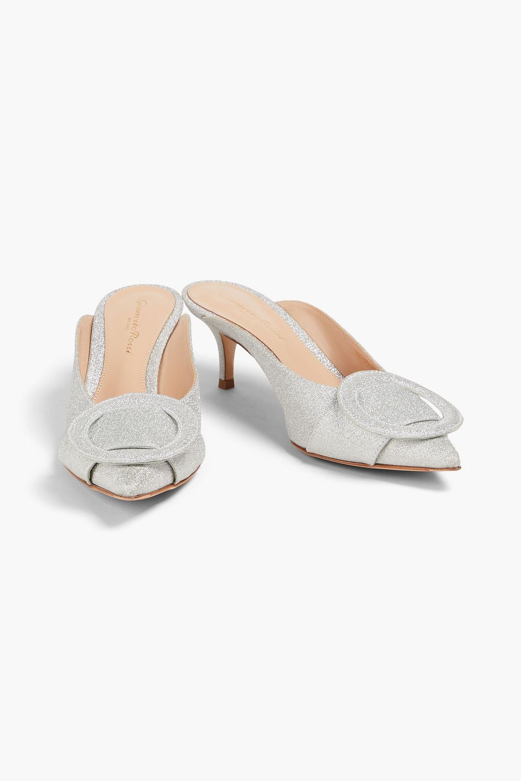 GIANVITO ROSSI 아플리케 디테일 인조 가죽 뮬