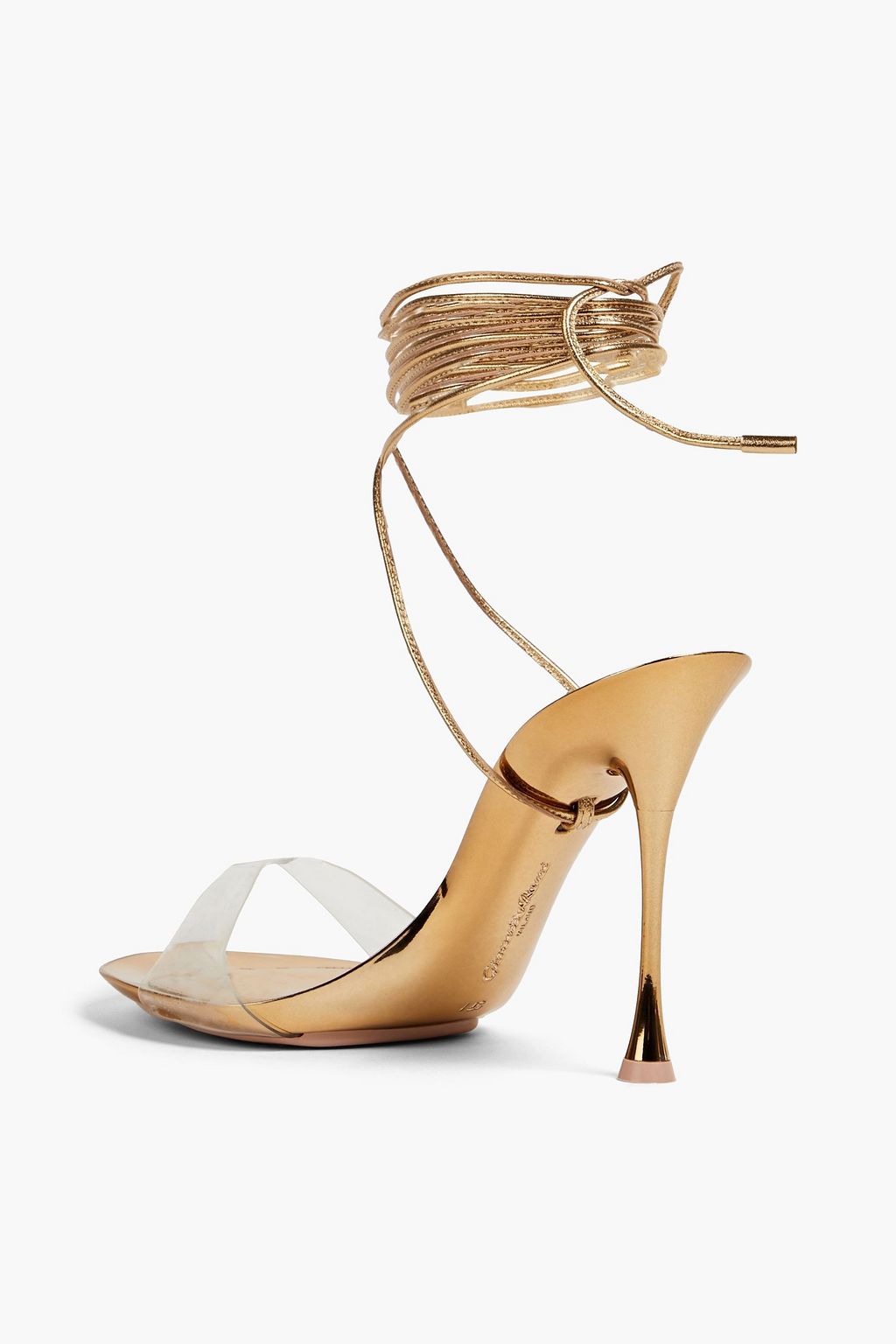 GIANVITO ROSSI صندل «سبايس غلاس» من مادة PVC والجلد بكعب مقاس 95