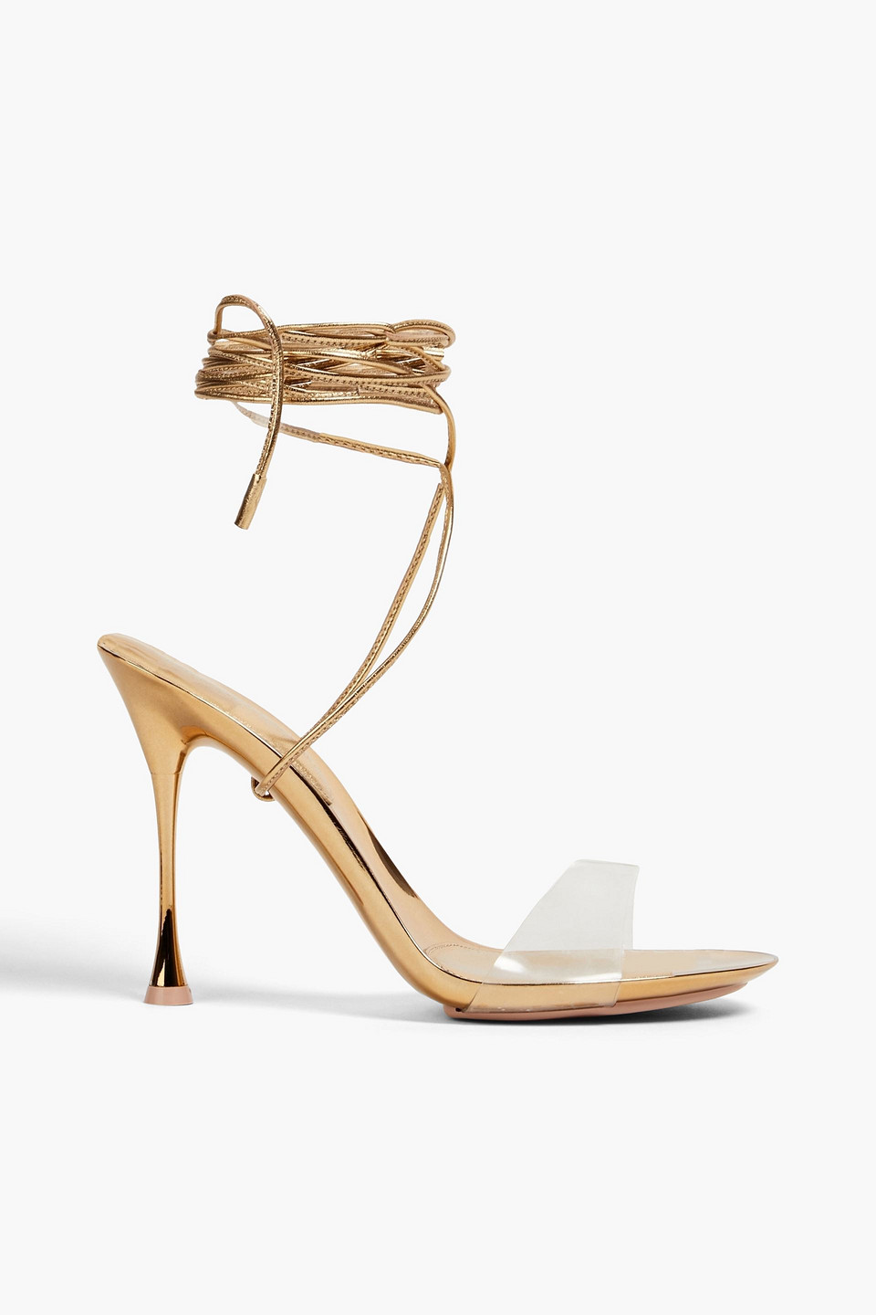 Gianvito Rossi Leather And Pvc Sandals In Gold