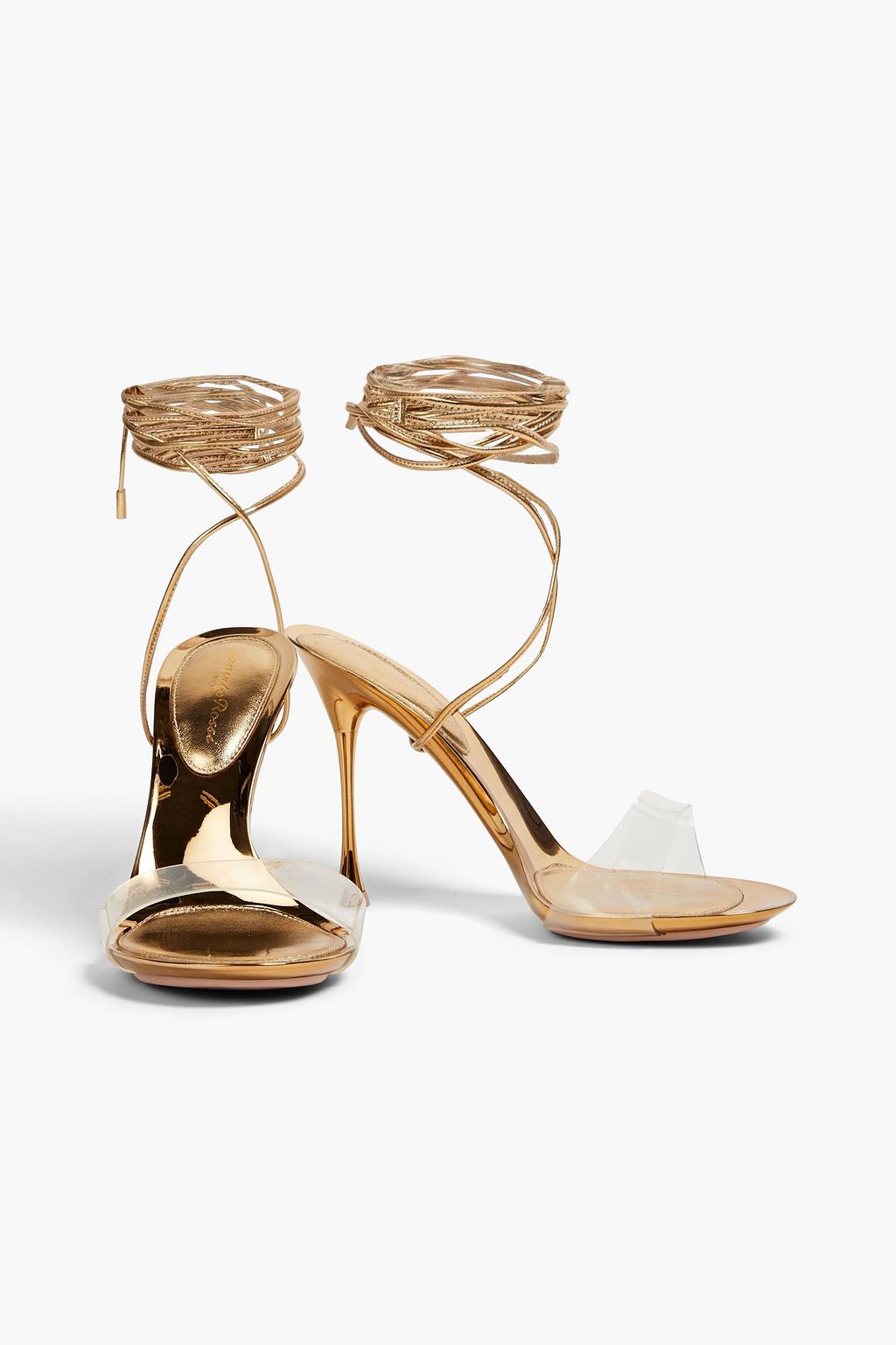 GIANVITO ROSSI صندل «سبايس غلاس» من مادة PVC والجلد بكعب مقاس 95