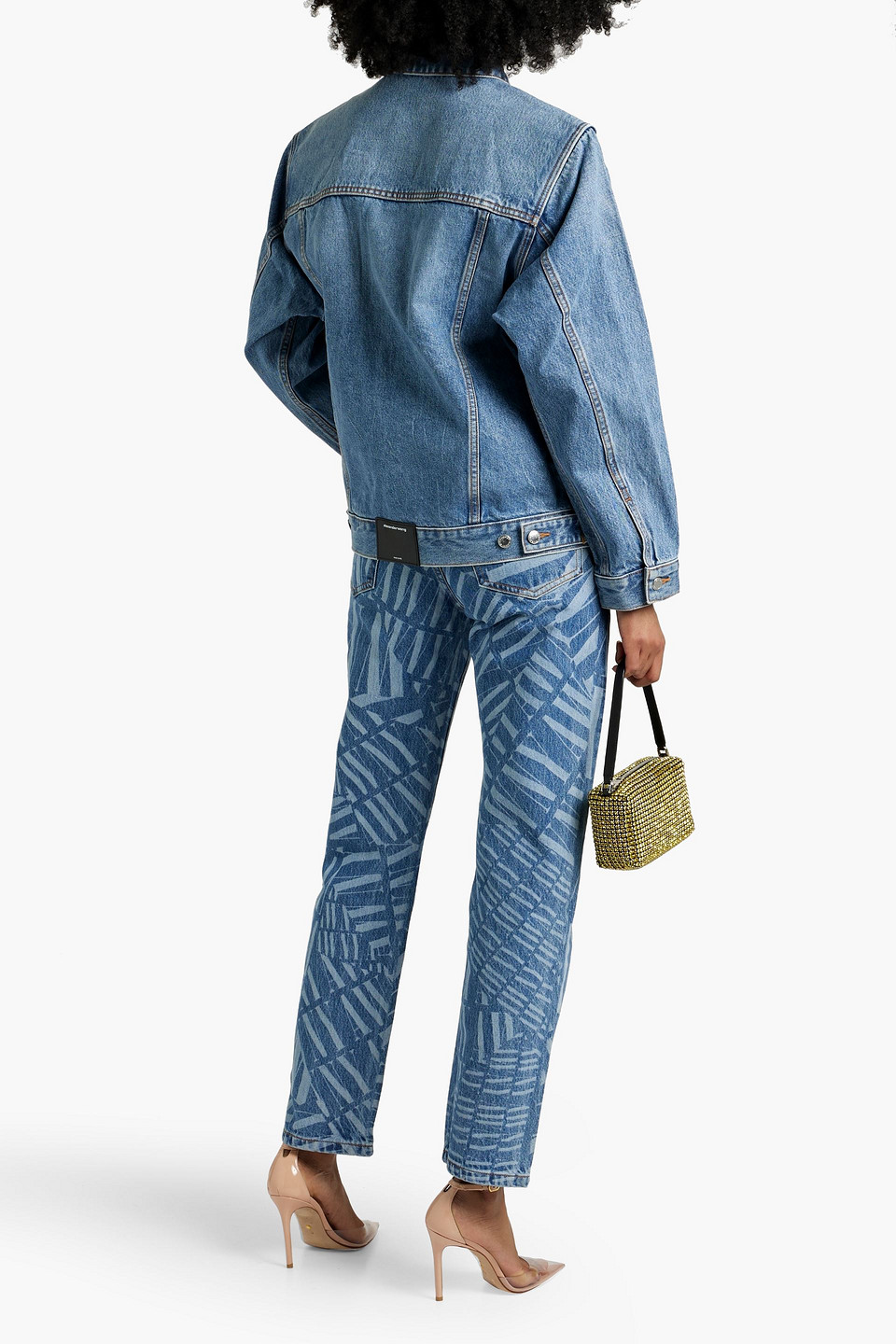 Shop Alexander Wang Oversized Denim Jacket In Mid Denim