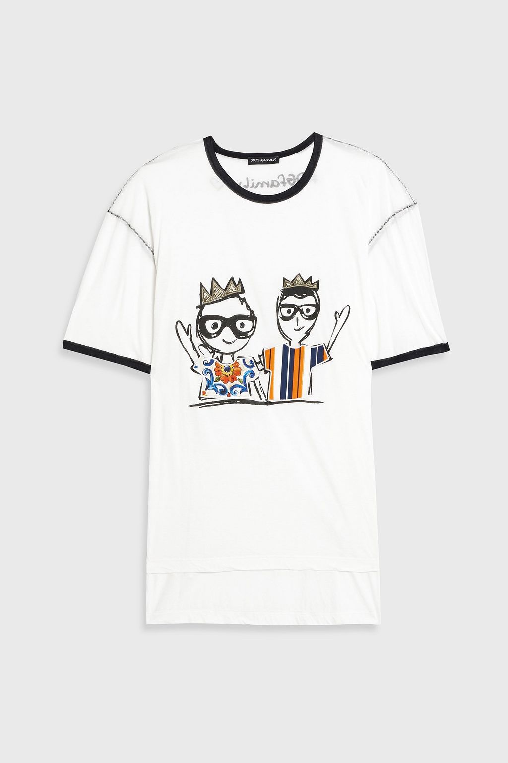 DOLCE&AMP;GABBANA Printed cotton and silk-blend jersey T-shirt