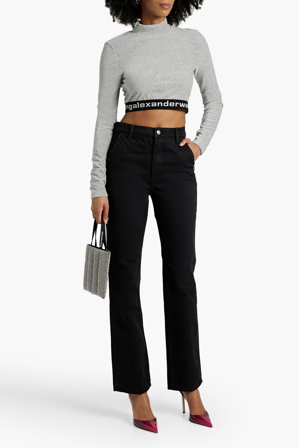 ALEXANDER WANG جينز بأرجل ضيقة وخصر عالٍ