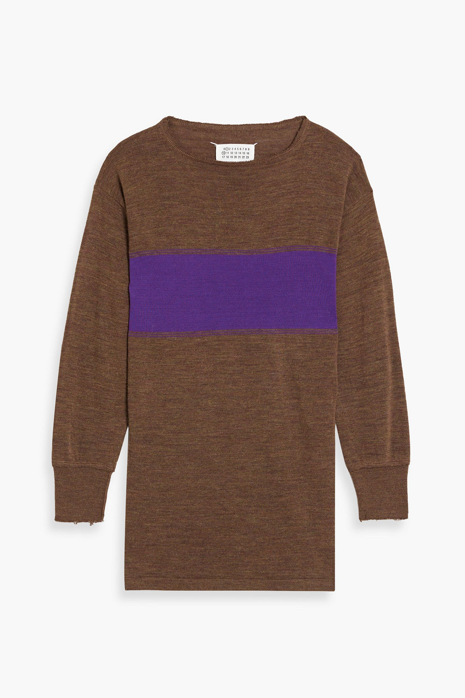 Maison Margiela Striped Wool-blend Sweater In Brown