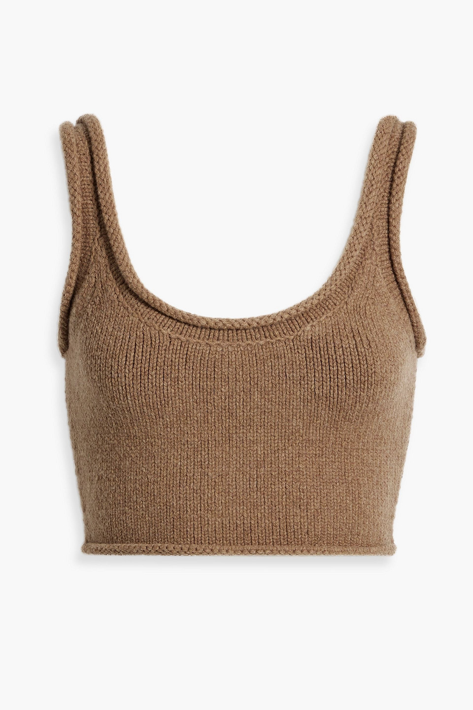 Cropped wool-blend tank