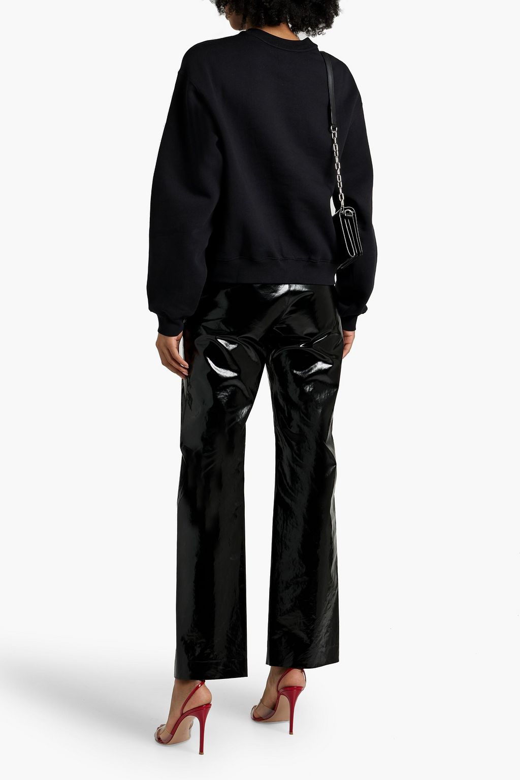 ALEXANDERWANG.T Appliquéd cotton-blend fleece sweatshirt