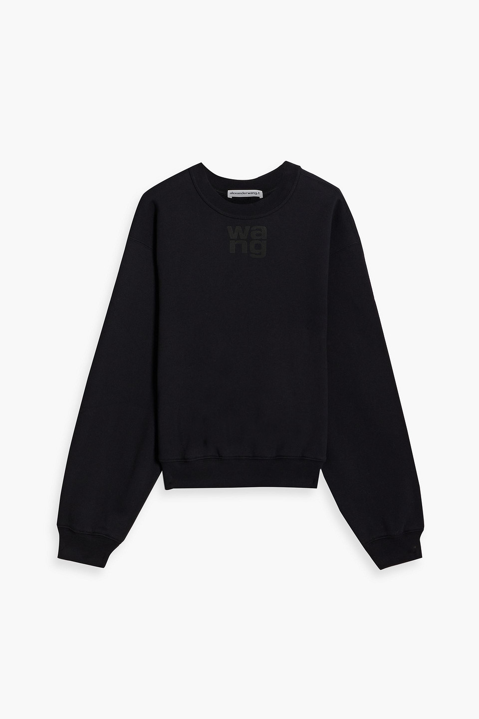 Alexander Wang T Appliquéd Cotton-blend Fleece Sweatshirt In Black