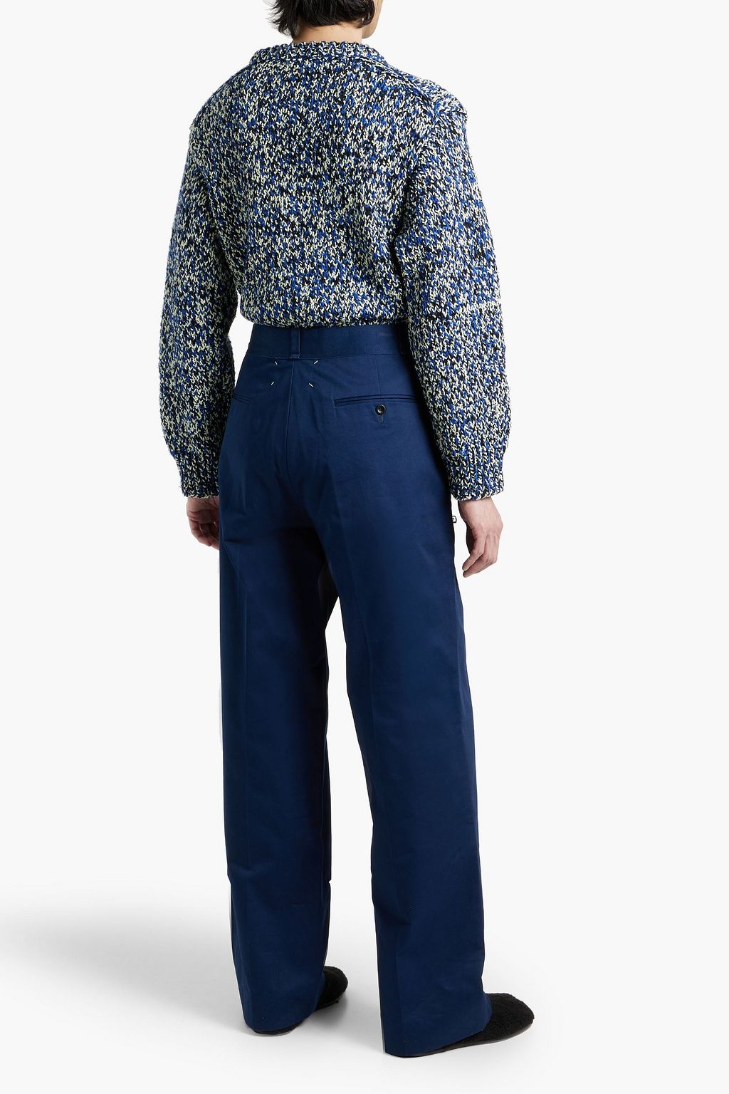 MAISON MARGIELA كنزة رياضية من مزيج الصوف المغزول بلونين