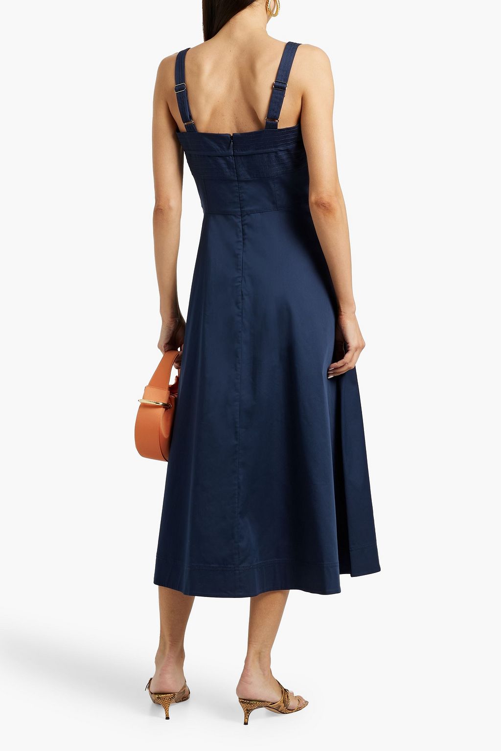 VERONICA BEARD Aila cotton-blend poplin midi dress