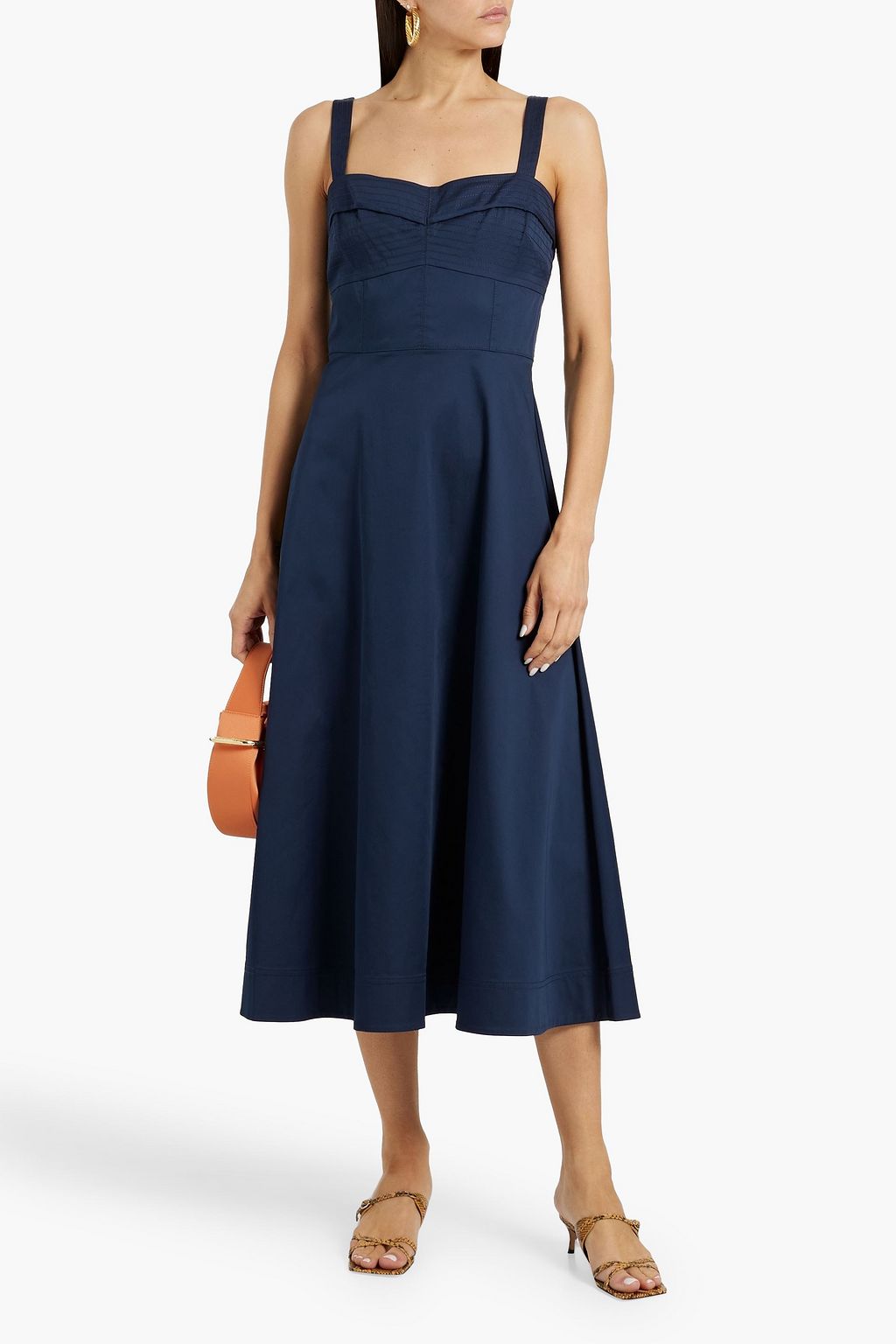 VERONICA BEARD Aila cotton-blend poplin midi dress