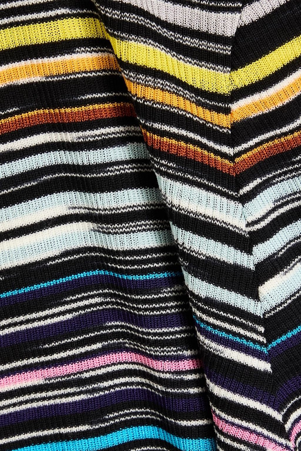 MISSONI كارديغان مصنوع من مزيج الصوف بتصميم مضلّع ومصبوغ بألوان متداخلة