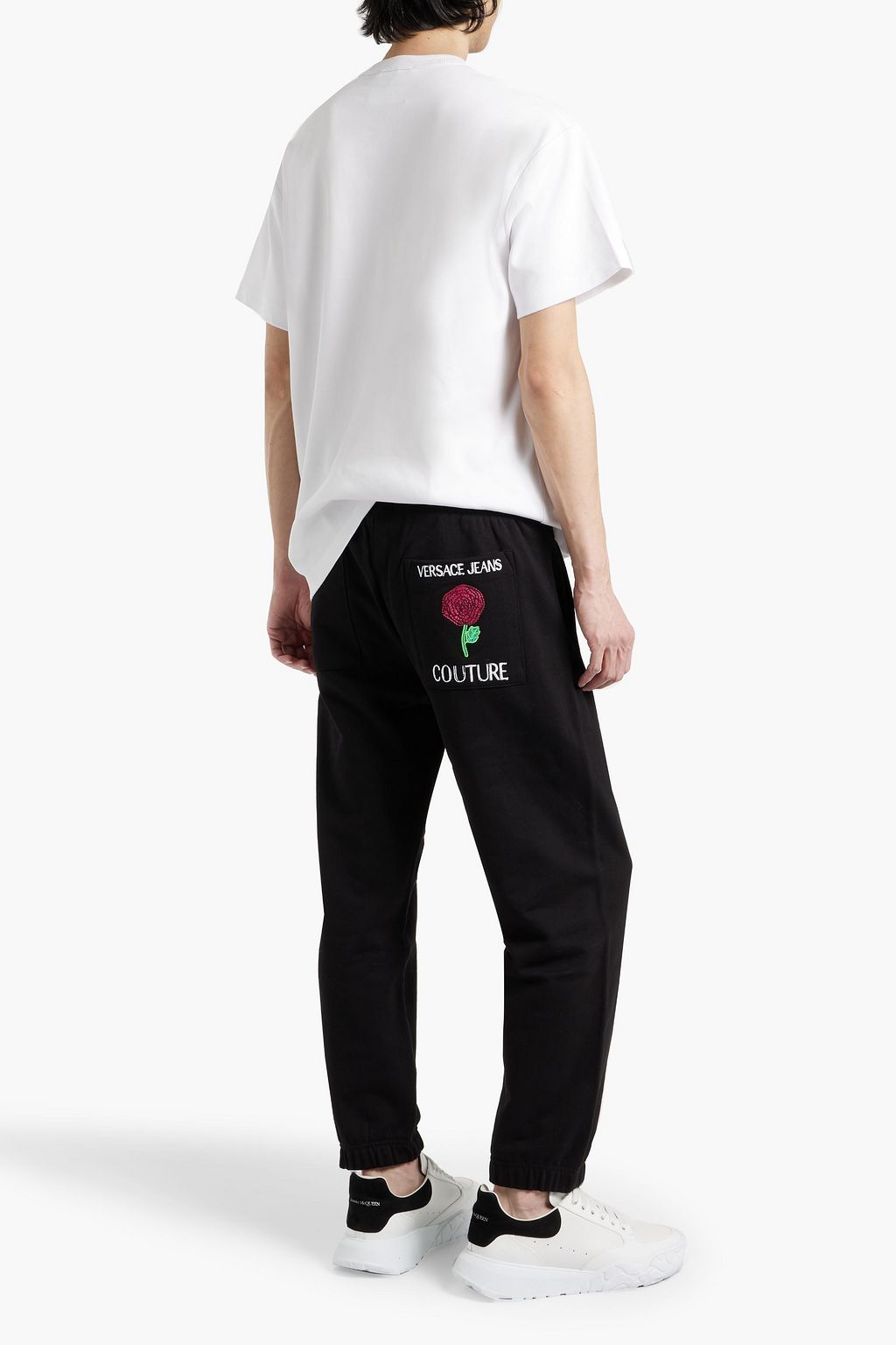 VERSACE JEANS COUTURE Appliquéd cotton-jersey T-shirt