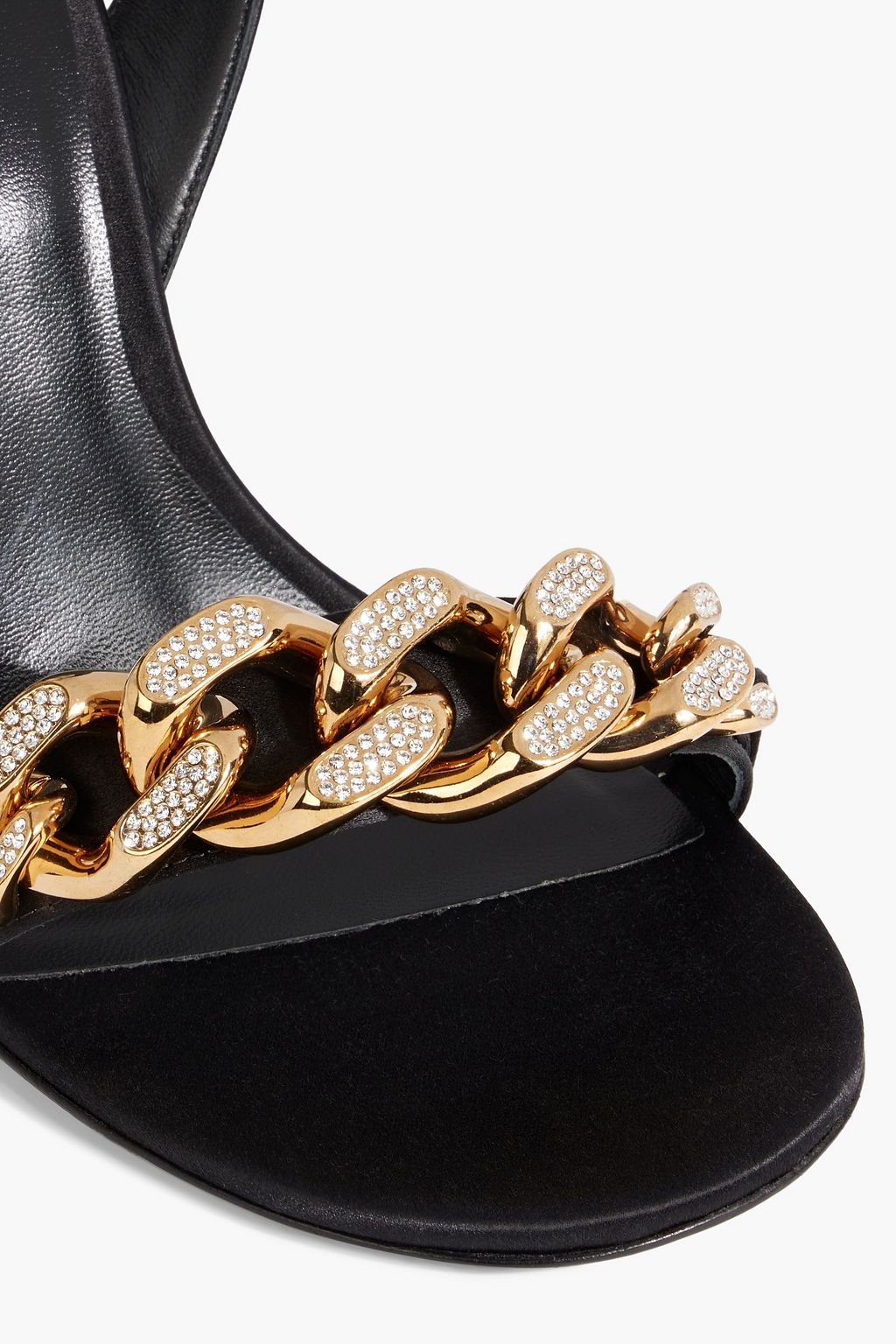 VERSACE Embellished satin sandals