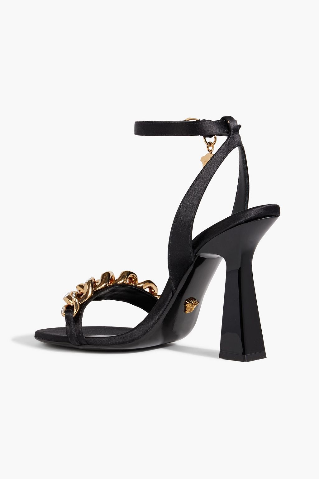 VERSACE Embellished satin sandals