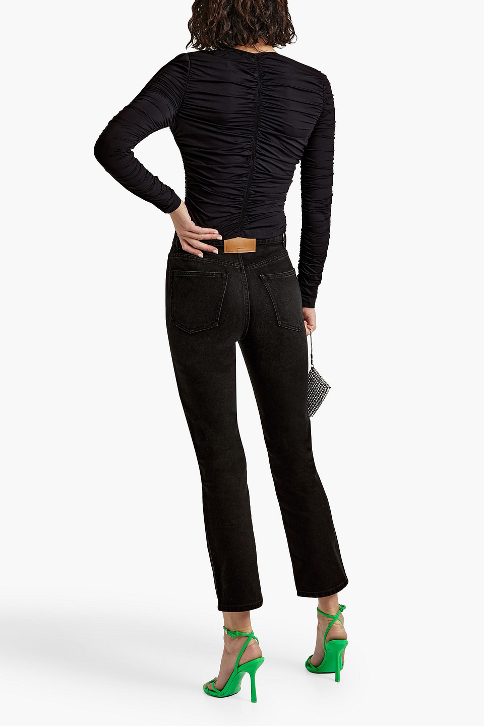 Alexander Wang - Cardigan Aus Stretch-jersey Mit Raffungen - Schwarz - Xs 
