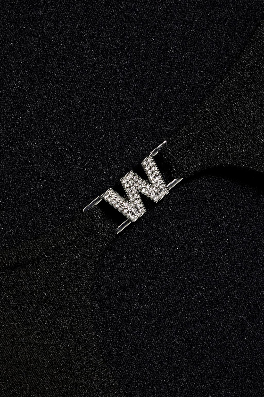 ALEXANDERWANG.T بلوزة مصنوعة من نسيج بحبكة مطاطية مزينة بالكريستال وبفتحات