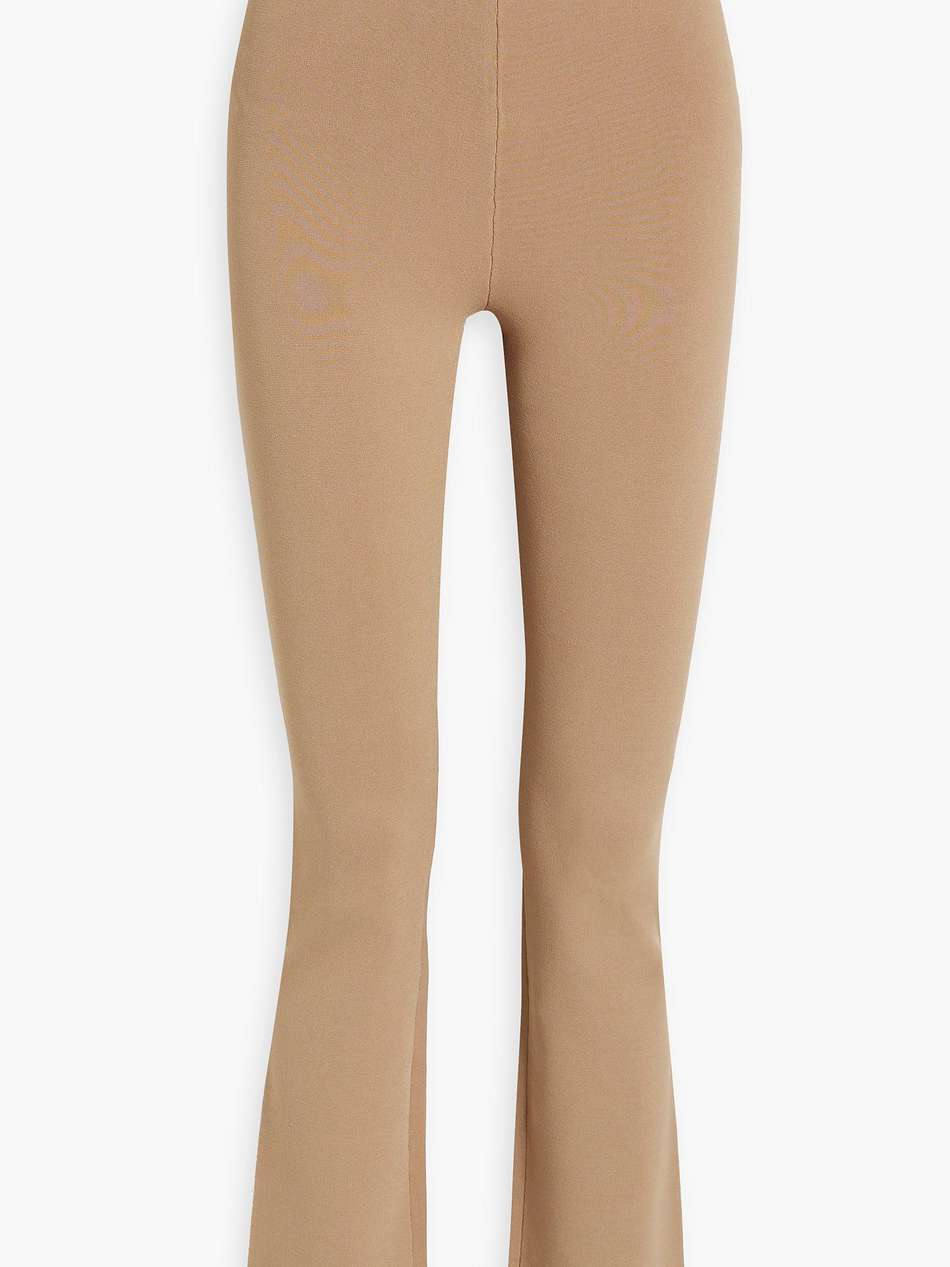 cutout stretch-knit straight-leg pants