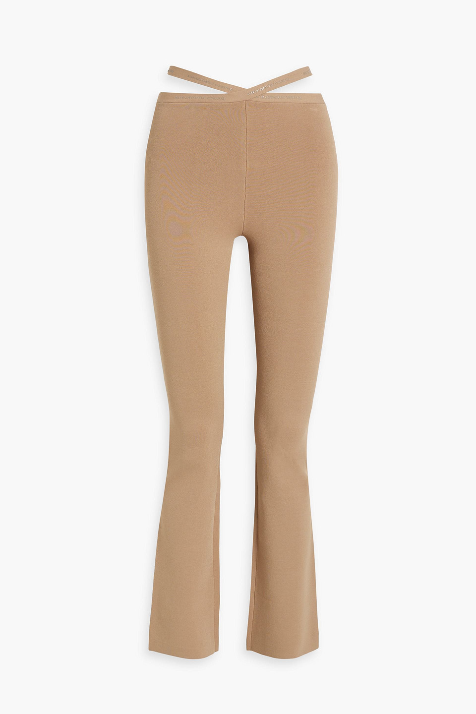 Alexander Wang T Cutout Stretch-knit Slim-leg Pants In Sand