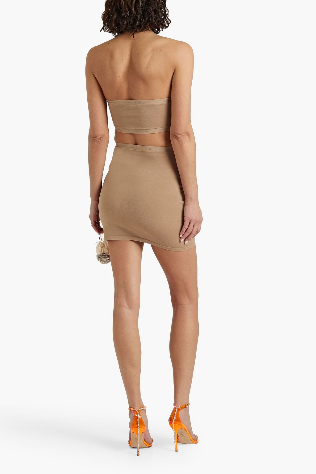 ALEXANDERWANG.T ストレッチジャージー ホルターネック ミニワンピース カットアウト