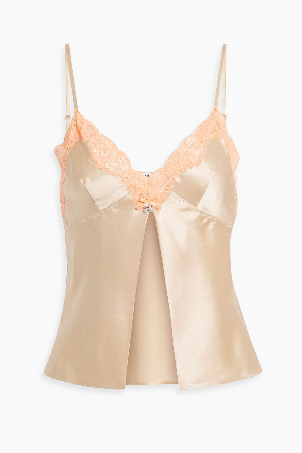 Alexander Wang T Lace-trimmed Silk-satin Camisole In Blush