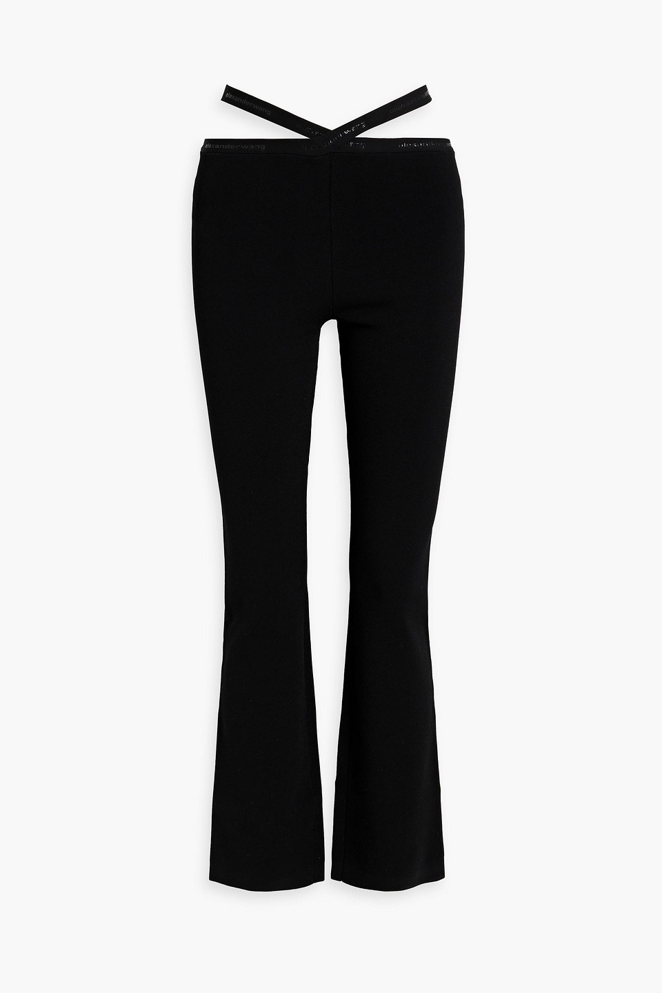 Alexander Wang T Cutout Stretch-crepe Straight-leg Pants In Black