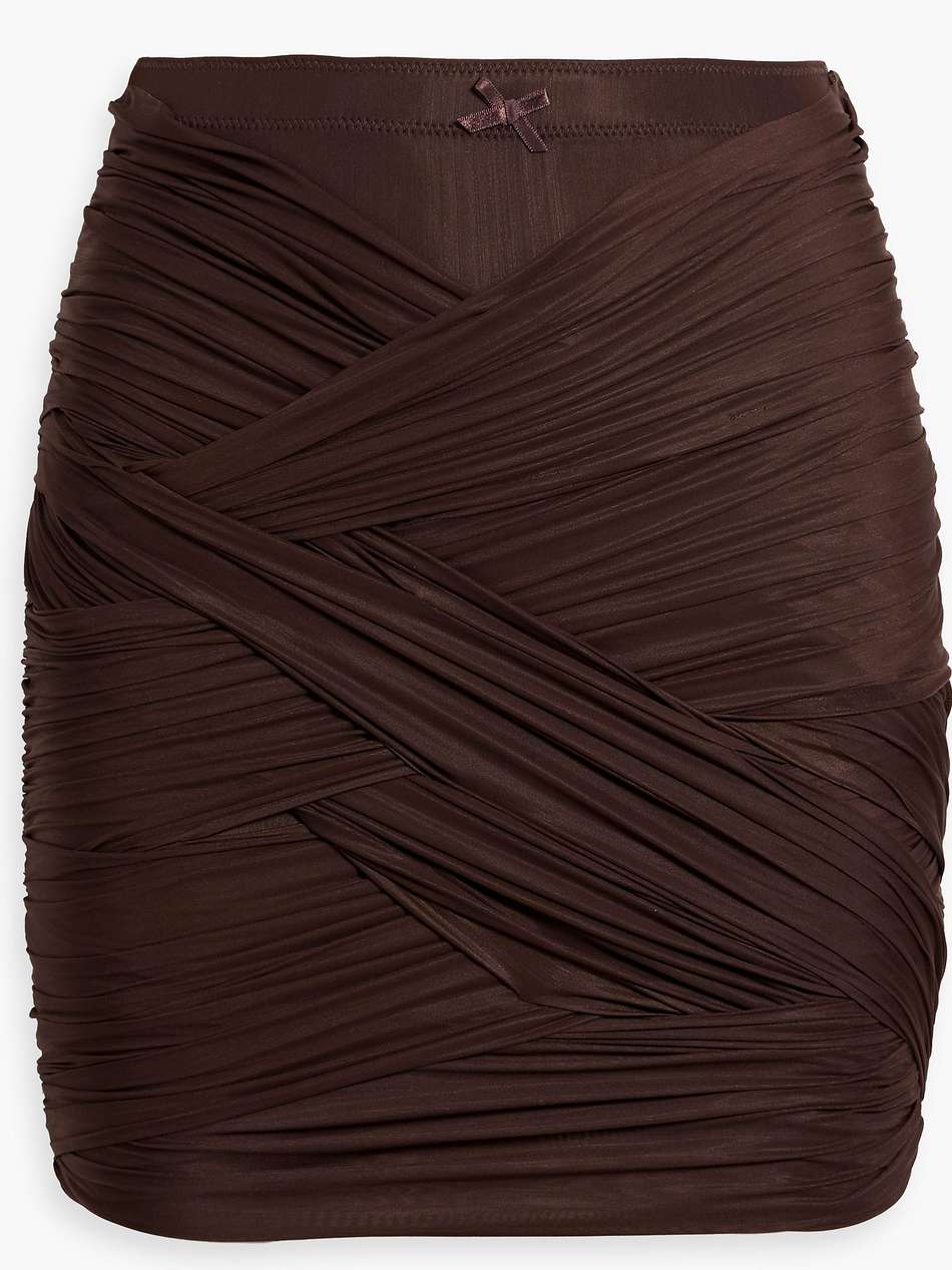 ruched stretch-jersey mini skirt