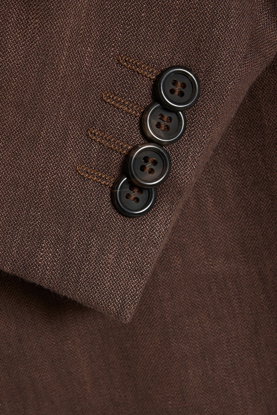 Shop Canali Linen And Wool-blend Suit In Brown