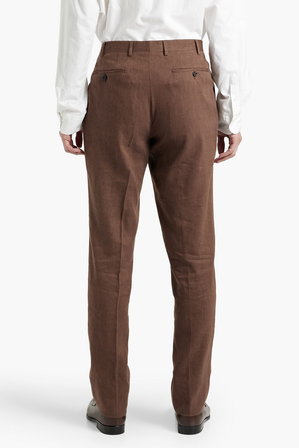 Shop Canali Linen And Wool-blend Suit In Brown