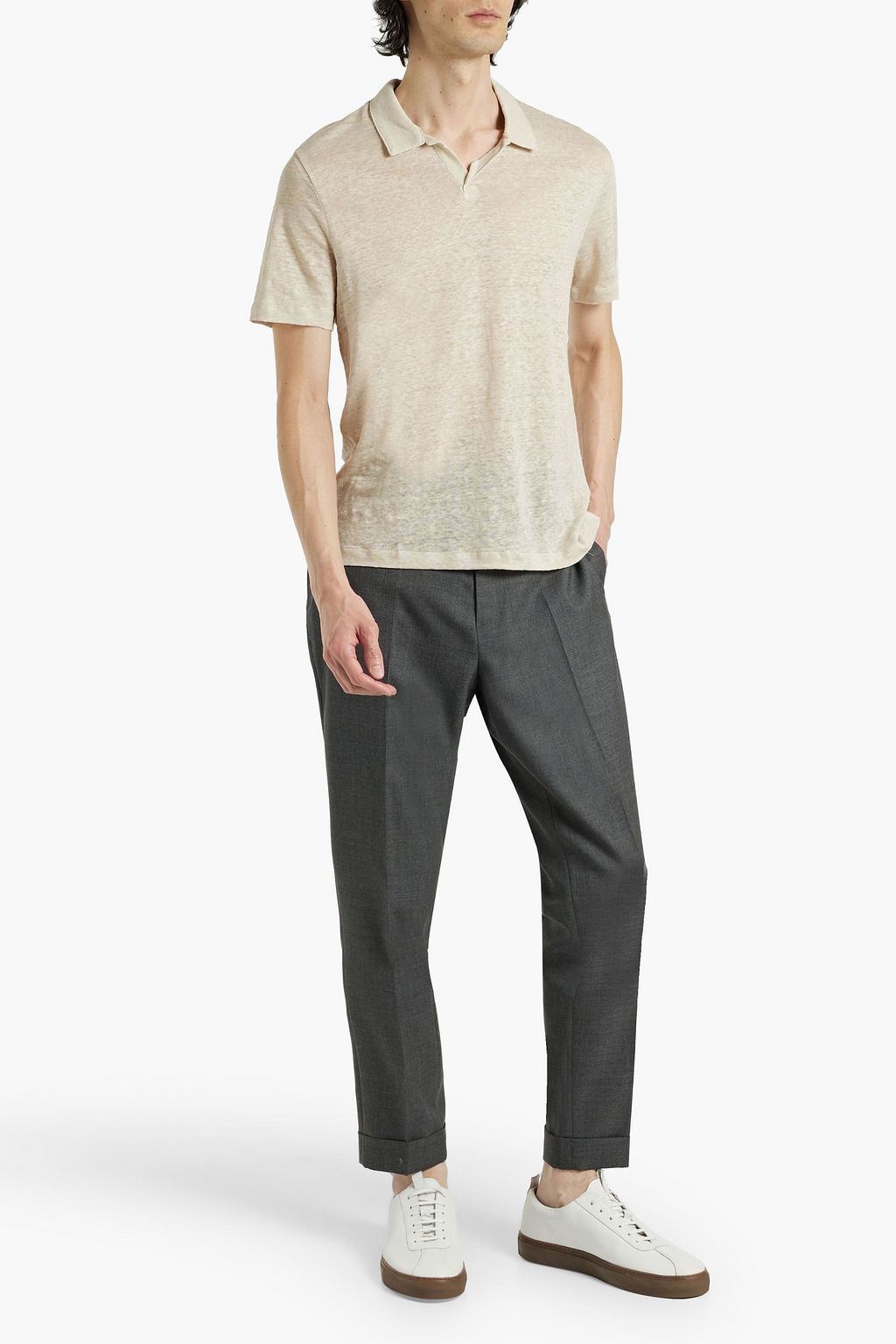 ONIA Shaun linen-jersey polo shirt