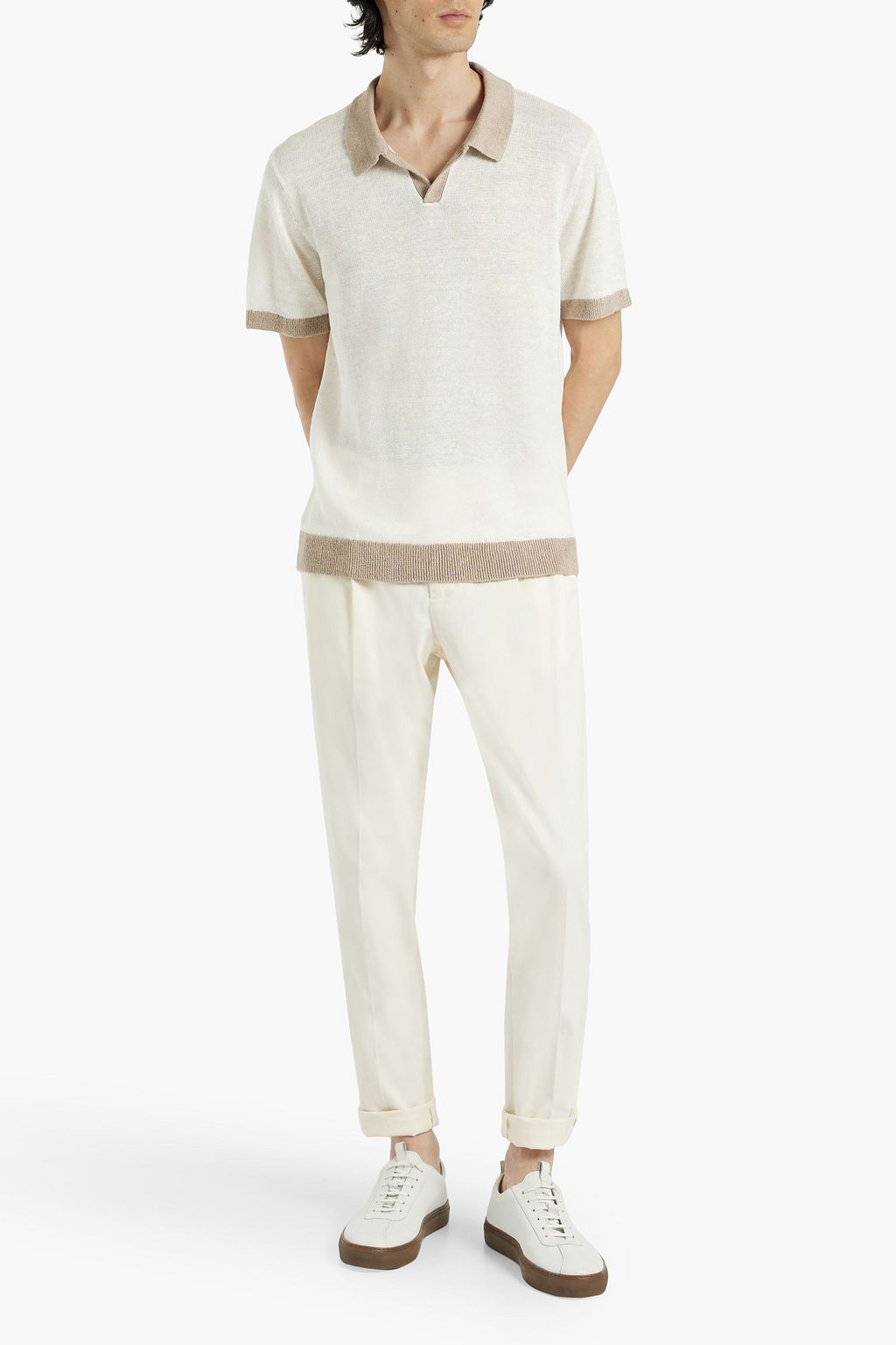 ONIA Johnny linen polo sweater