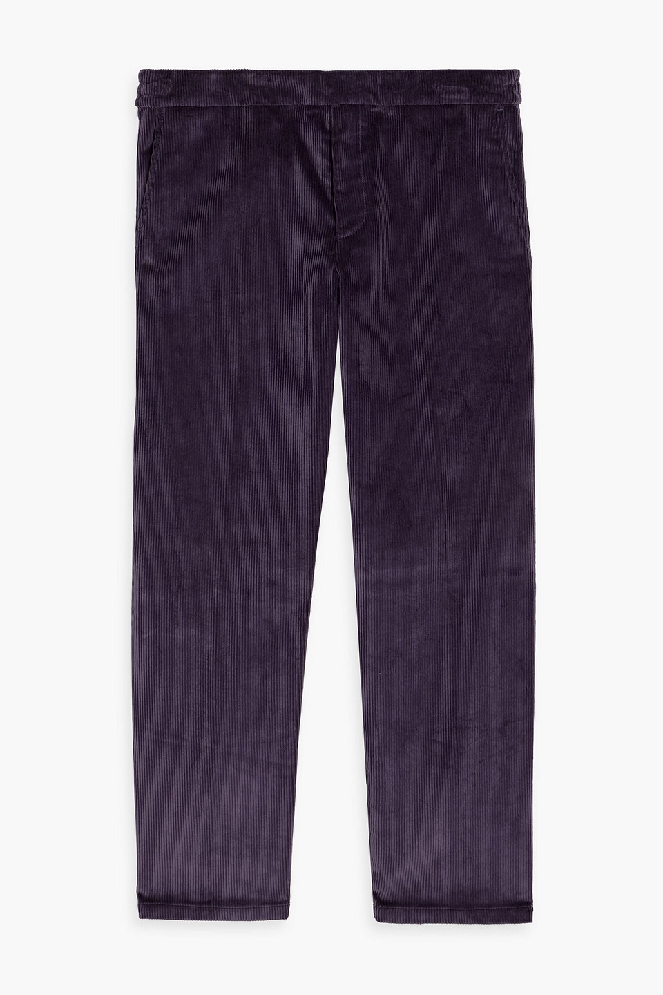 dunhill - wool-corduroy drawstring pants - purple - xl
