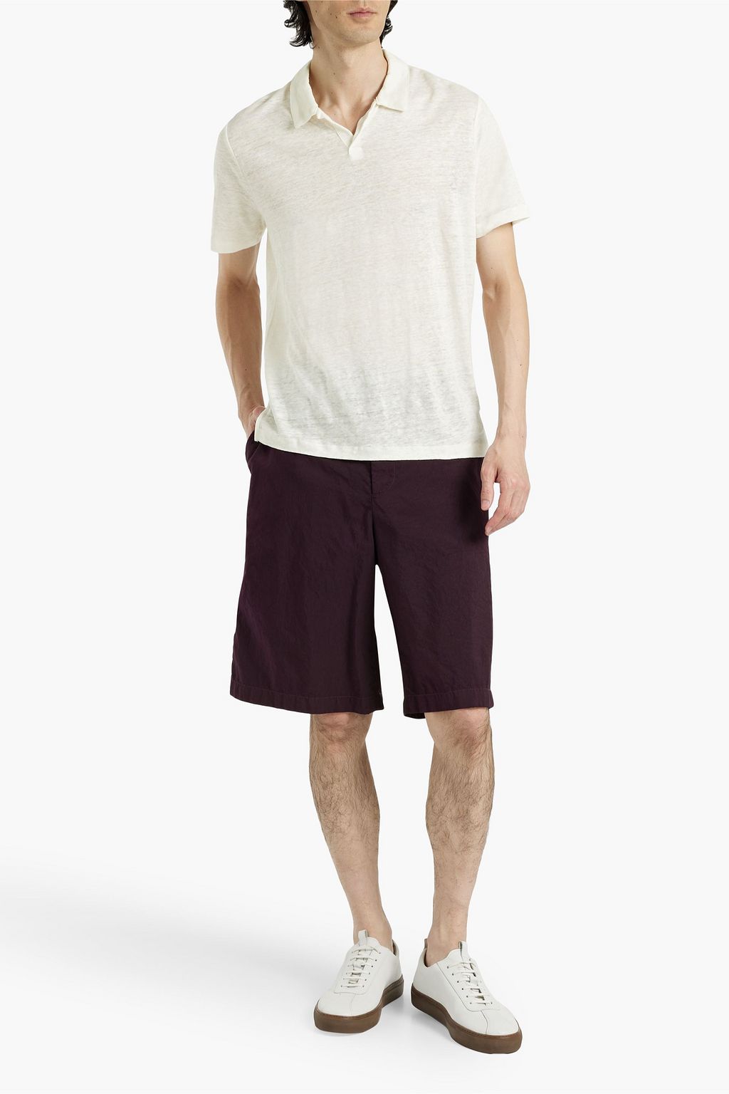 ONIA Shaun linen-jersey polo shirt