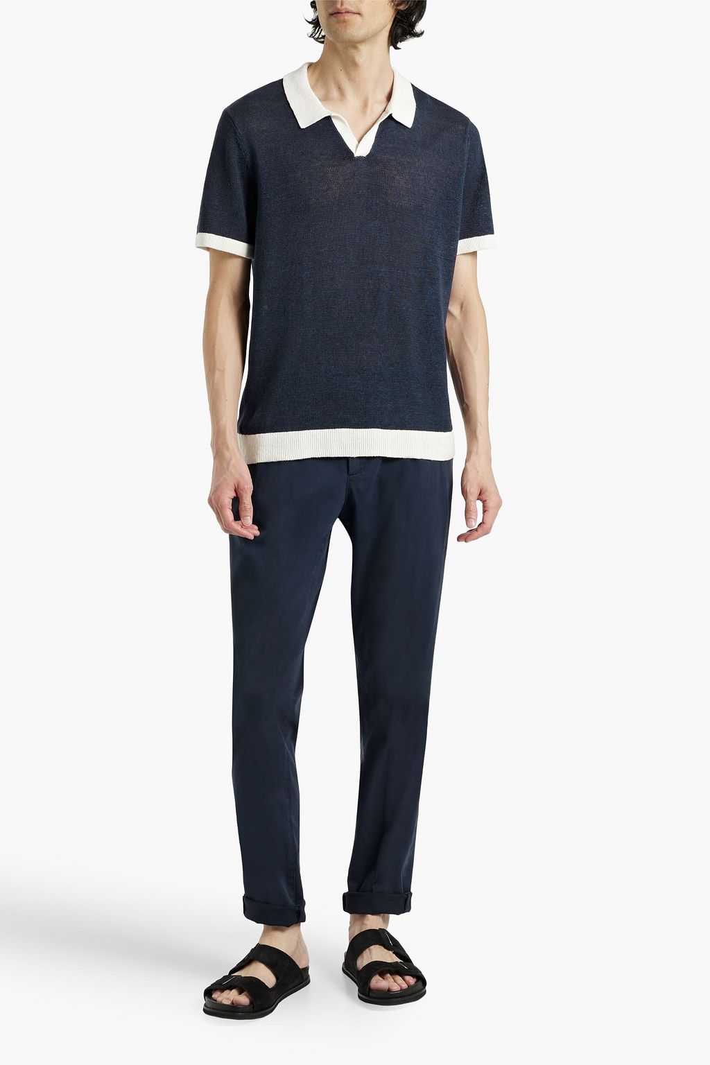 ONIA Johnny linen polo sweater