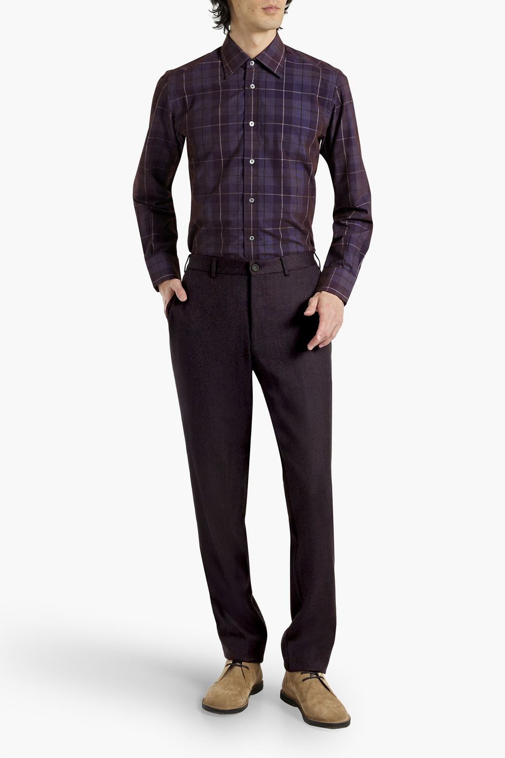 CANALI Grain de poudre wool pants