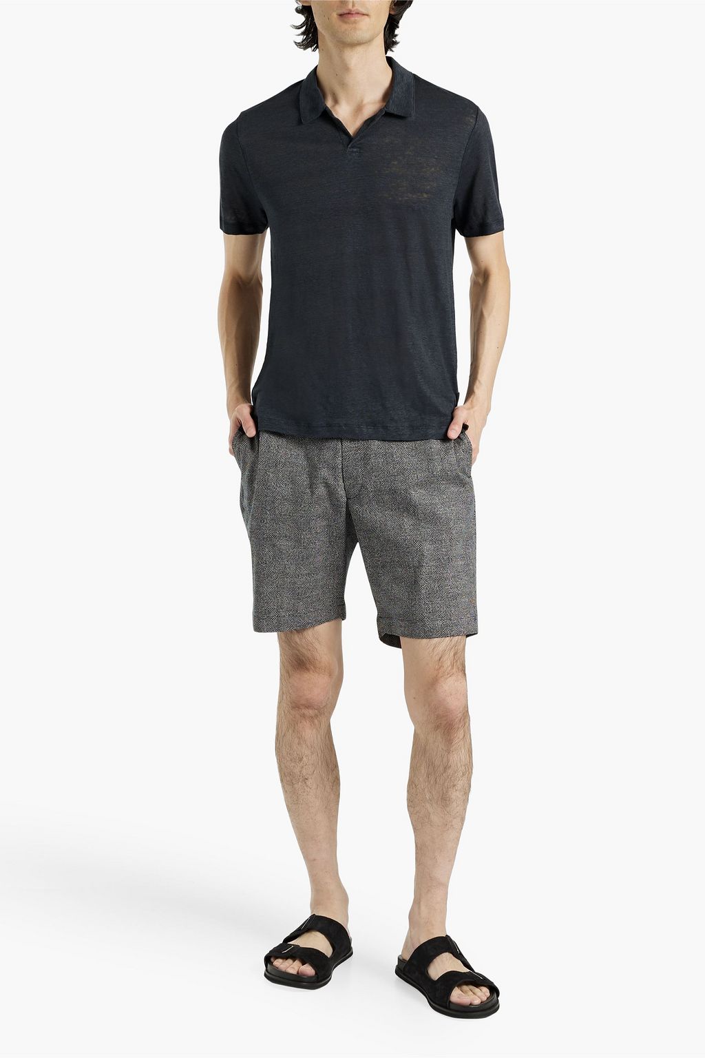 ONIA Shaun linen-jersey polo shirt